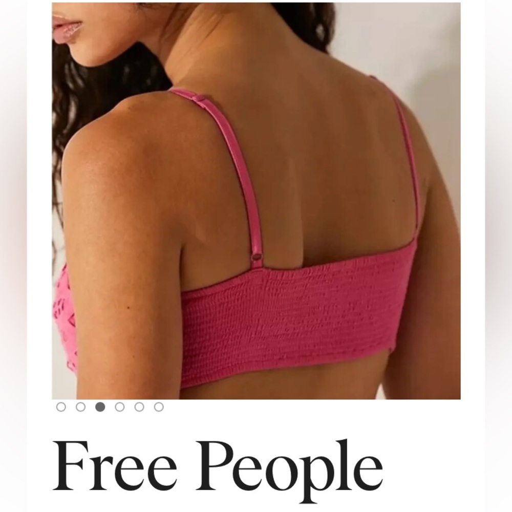 Intimately Free People Bali Soleil Bralette Cropped Top Floral Smocked L - Picture 3 of 7